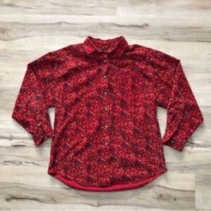 Eddie Bauer Red Floral Button Down Shirt